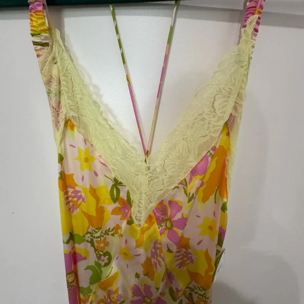 Free People A Bloom Floral Maxi slip in Yellow and Pink - Picture 8 of 10